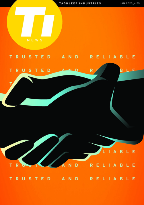 Ti-News cover with the theme of trust and reliability.