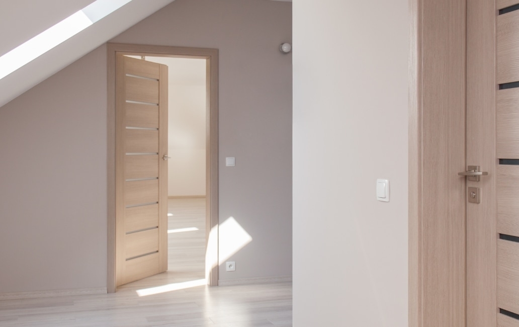 Wooden doors in a room