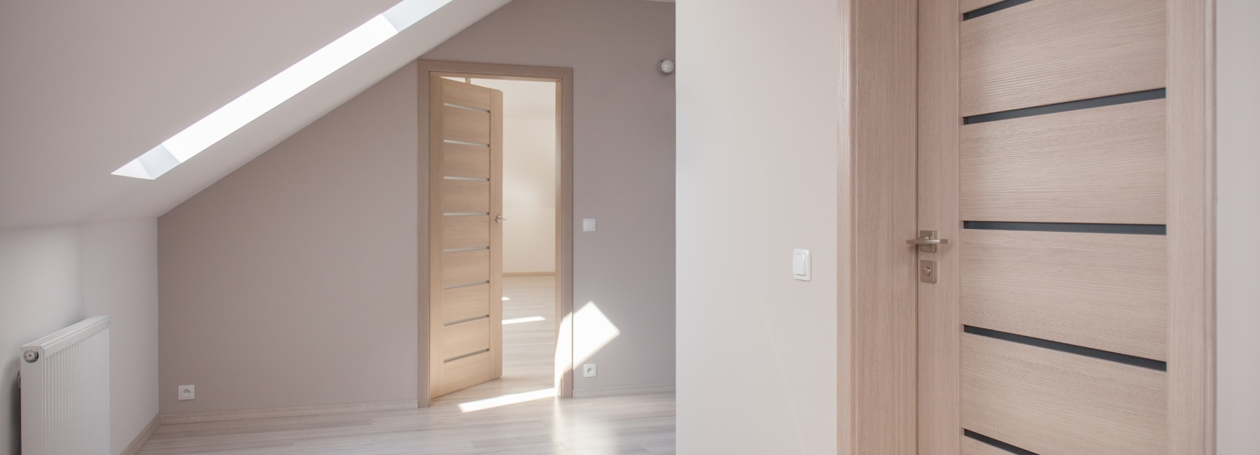 Wooden doors in a room