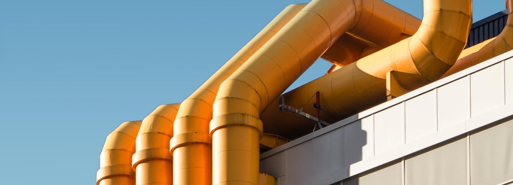 Piping on an industrial roof