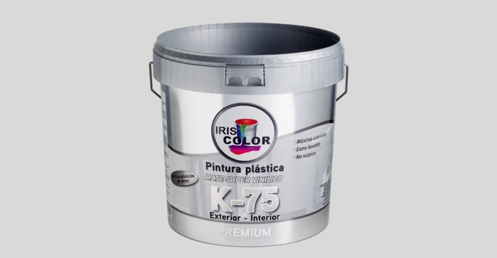 Silver plastic paint bucket