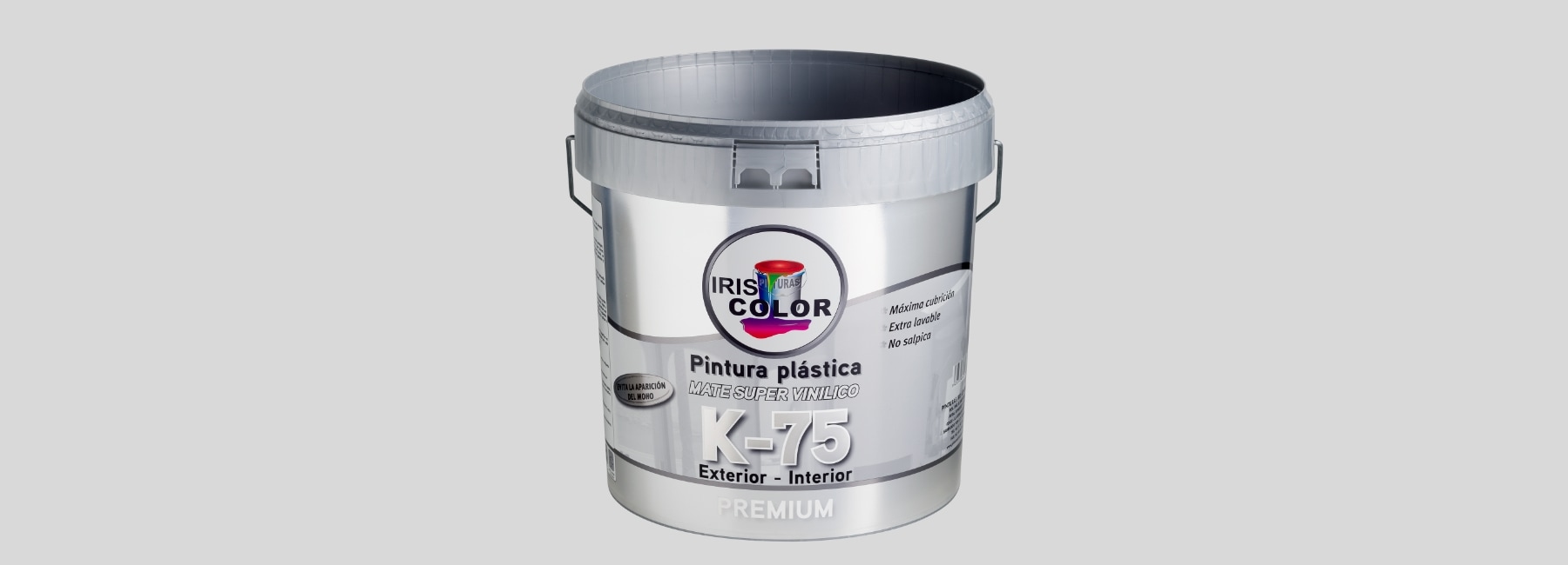 Silver plastic paint bucket