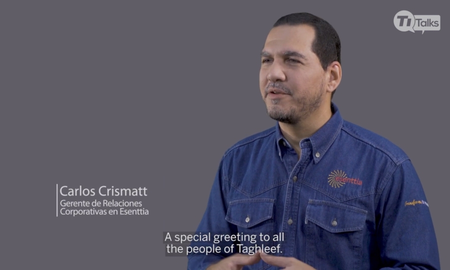 Freeze frame from a Ti-Talks segment.