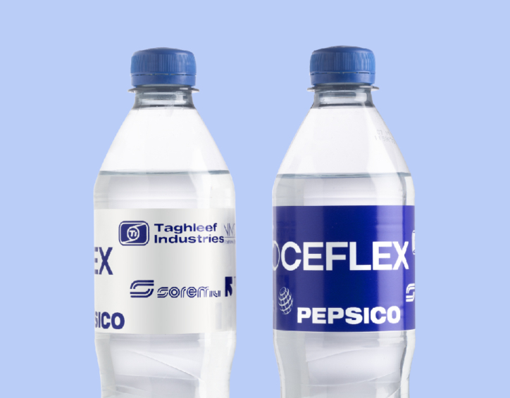 Wrap around label with mechanical recycled raw material content