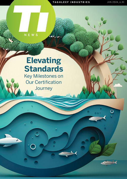 Ti-News cover featuring the theme of elevating standards and certification milestones.
