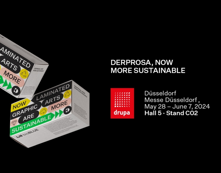 Derprosa graphic arts films showcased as Drupa 2024 at the Messe Dusseldorf.